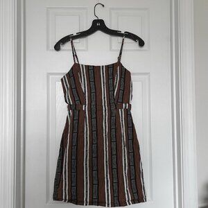 Forever 21 Brown Striped Mini Dress Small
